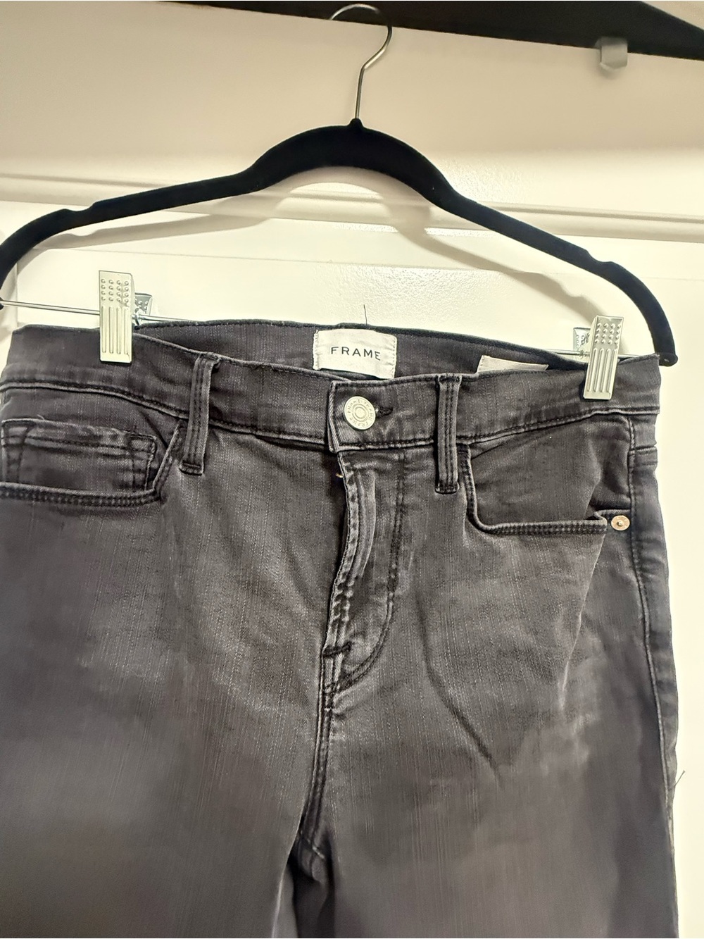 Women’s Frame Denim Le Garçon Dark Grey Jeans - Stretch Skinny- never worn